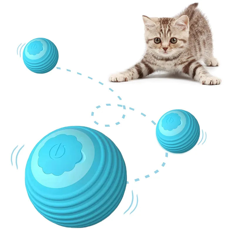 Intelligent Electric Cat Toy Silicone Automatic Ball Rolling Anti-Gnawing Jumping Pet Products Usb Recharge Pet Interactive Toy