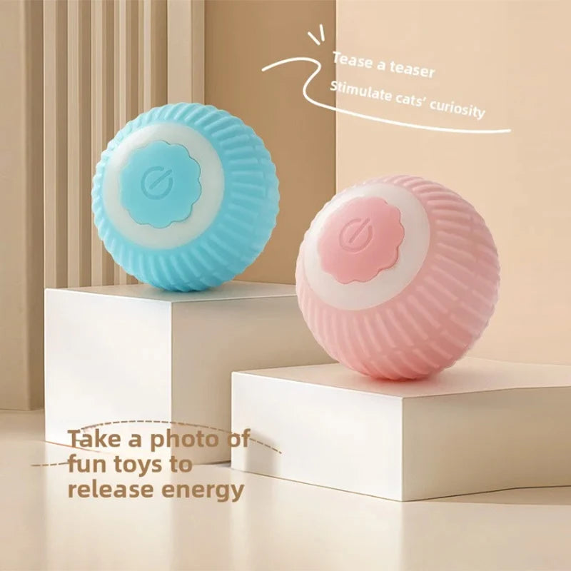 Intelligent Electric Cat Toy Silicone Automatic Ball Rolling Anti-Gnawing Jumping Pet Products Usb Recharge Pet Interactive Toy